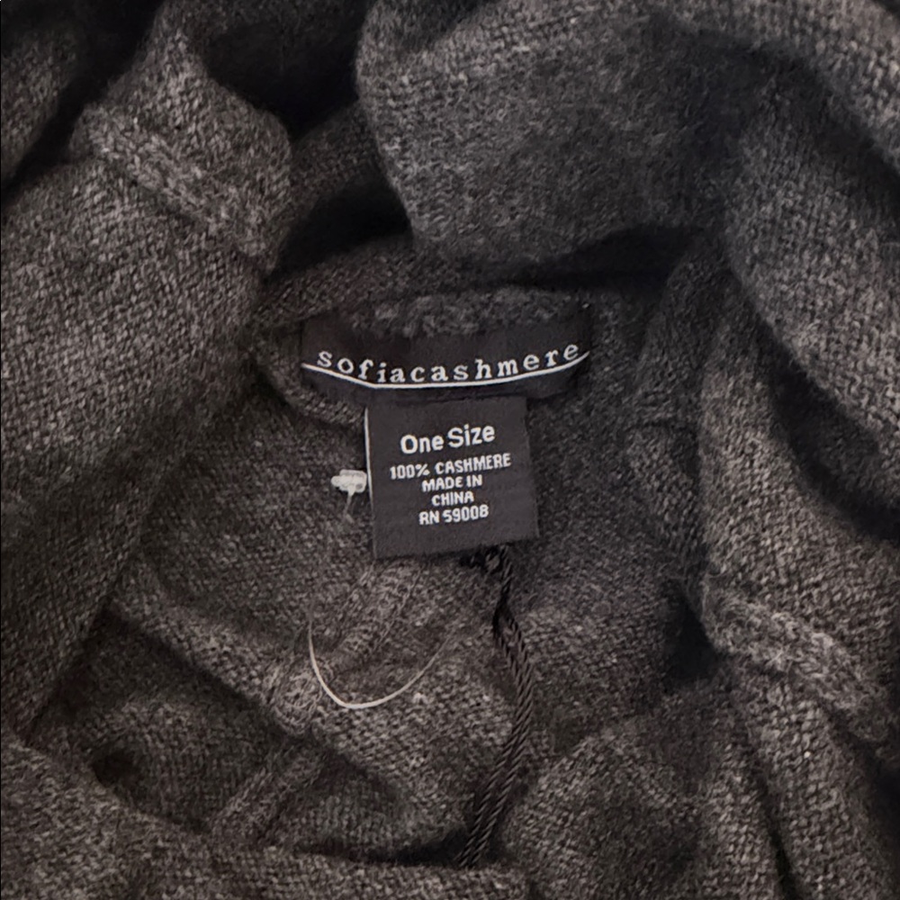Sofia Cashmere One-Size Dark Gray Cashmere Sweater